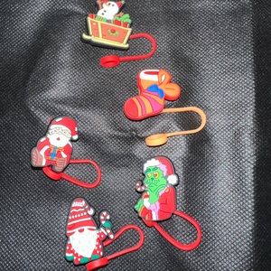 Christmas water bottle straw covers.
